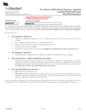 New Mexico Public Schools Accidental Dismemberment Claim Form