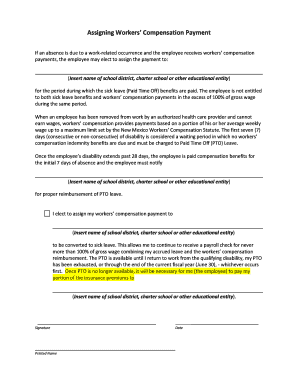 Workers' Compensation Payment Assignment Form