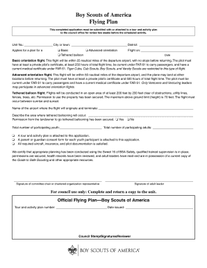 Boy Scouts of America Flying Plan