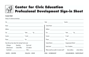 Professional Development Sign-in Sheet