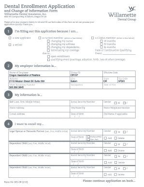 Dental Enrollment Application Form