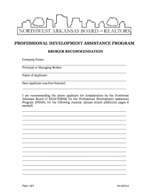 Professional Development Assistance Program Broker Recommendationdoc