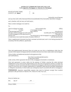 Affidavit Under Section 255 Tax Law