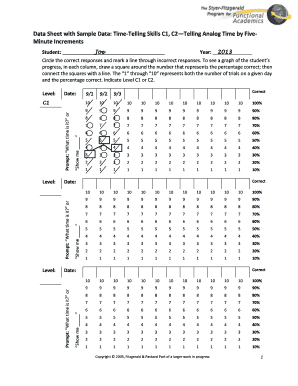 Time-Telling Skills Assessment Form