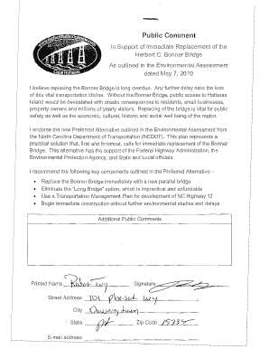 Public Comment on Bonner Bridge Replacement