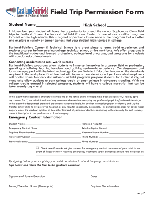 Field Trip Permission Form