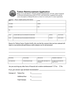 Tuition Reimbursement Application Form