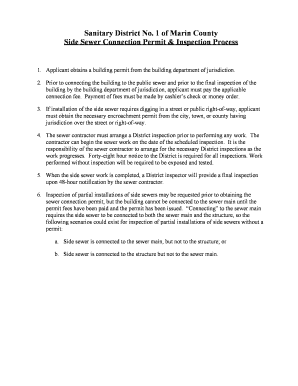 California Side Sewer Connection Permit
