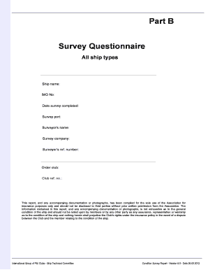 Ship Condition Survey Report