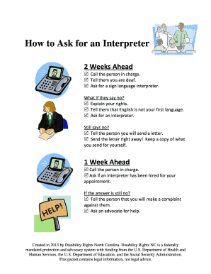 Request for Sign Language Interpreter