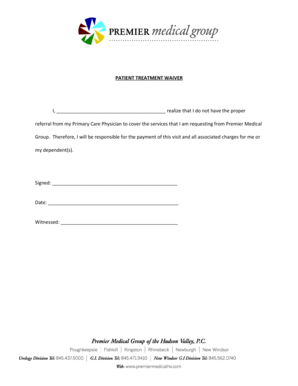 Patient Treatment Waiver