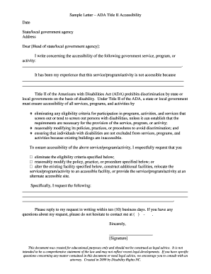 ADA Title II Accessibility Letter