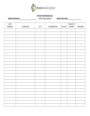 Patient Medication Distribution Log