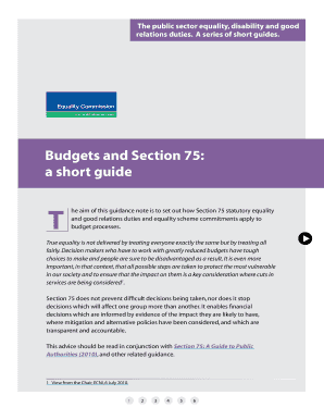 Budget form template - Budgets and Section 75 a short guide - ECNI - equalityni