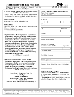 Tuition Deposit Form