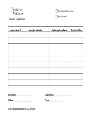 Employee Disciplinary Action Form