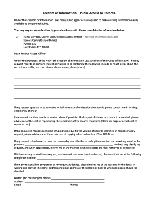New York Freedom of Information Request Form