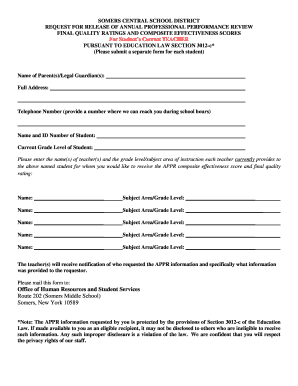 Request for Teacher Performance Review