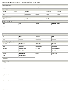 Multi-Family Input Form