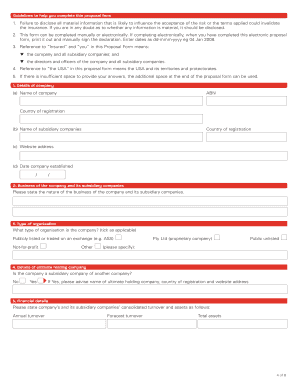 Management Liability Insurance Proposal Form