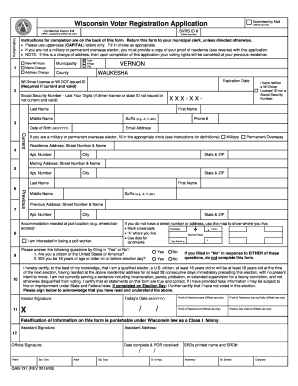 Wisconsin Voter Registration Application