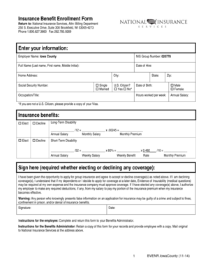 Insurance Benefit Enrollment Form