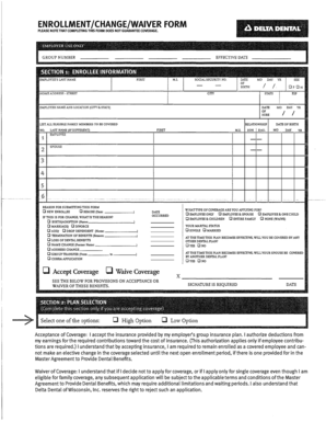 Employee Dental Coverage Enrollment Form