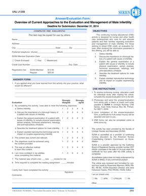 Male Infertility Evaluation Form