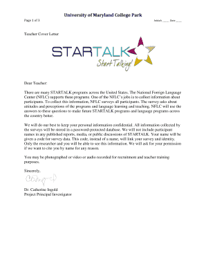STARTALK Teacher Consent Form