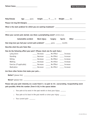 Pain Assessment Form