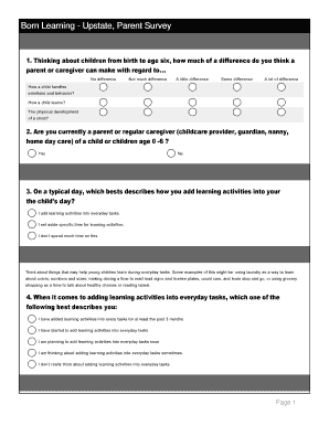 Born Learning Parent Survey