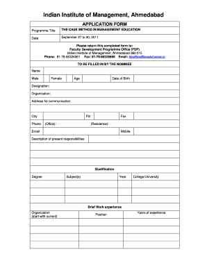 Nomination Form - Indian Institute of Management Ahmedabad - iimahd ernet