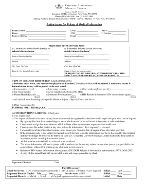 Authorization for Release of Medical Information