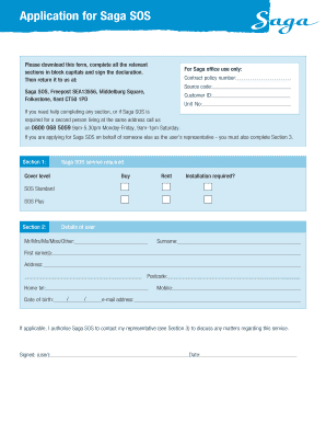 Saga SOS Application Form
