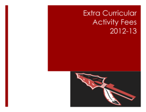 Warwick School District Extra-Curricular Activity Fee Form