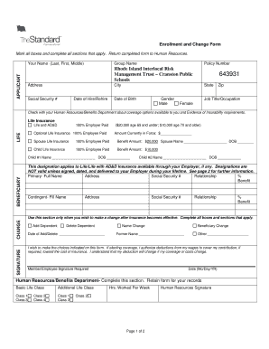 Employee Life Insurance Enrollment Form
