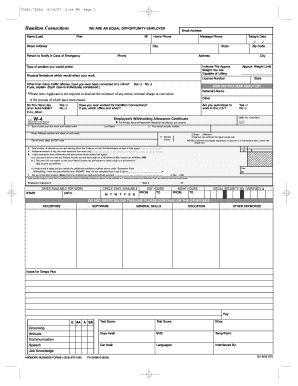 Hamilton Connections Employment Application