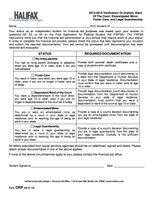 Verification of Independent Student Status for Financial Aid