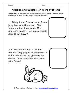 Addition and Subtraction Word Problems