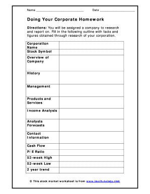 Corporate Research Worksheet