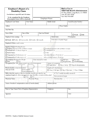 Employer Disability Statement Form