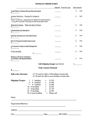 Indiana Legal Booklet Order Form