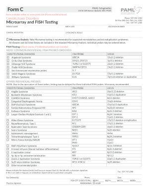 Cytogenetics Testing Form