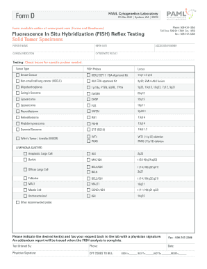 FISH Reflex Testing Request Form