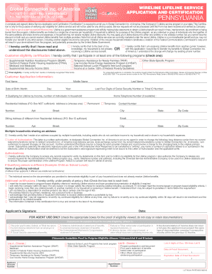 Pennsylvania Lifeline Service Application