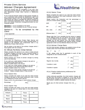 Wealthtime Private Client Service Adviser Charges Agreement