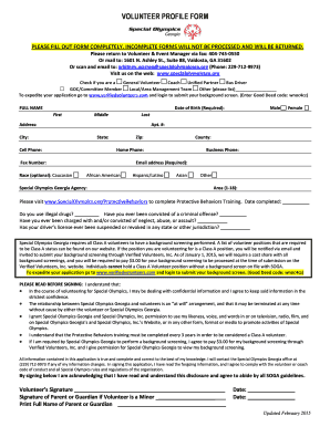 Volunteer Profile Form