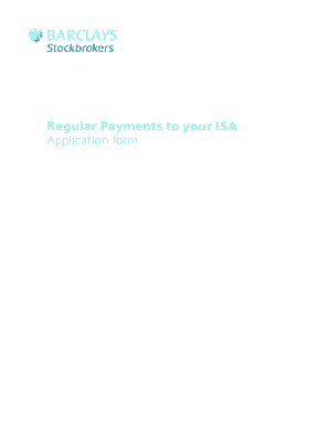 ISA Regular Payment Application Form