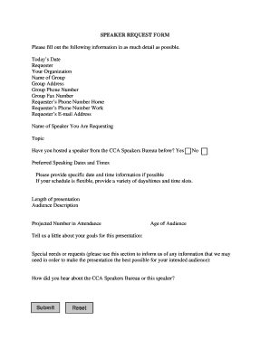 Speaker Request Form