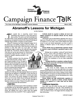 The Voice of the Michigan Campaign Finance Network